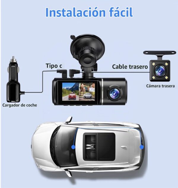 Dashcam frontal y reversa